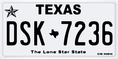 TX license plate DSK7236