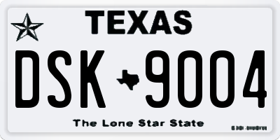 TX license plate DSK9004