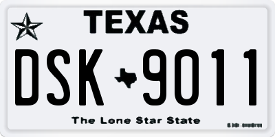 TX license plate DSK9011