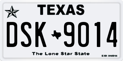 TX license plate DSK9014