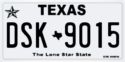 TX license plate DSK9015