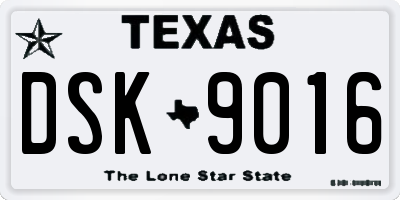 TX license plate DSK9016