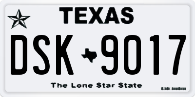 TX license plate DSK9017