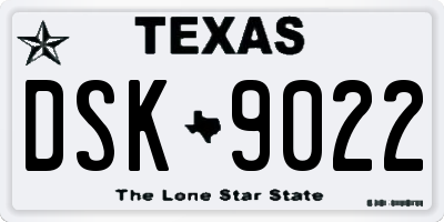 TX license plate DSK9022