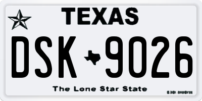 TX license plate DSK9026