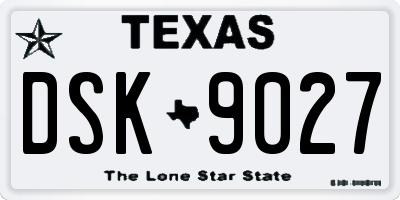 TX license plate DSK9027