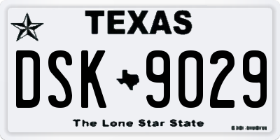 TX license plate DSK9029