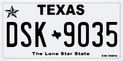 TX license plate DSK9035