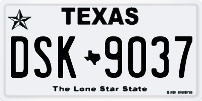 TX license plate DSK9037