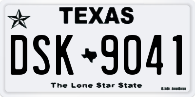 TX license plate DSK9041