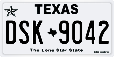 TX license plate DSK9042