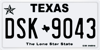 TX license plate DSK9043