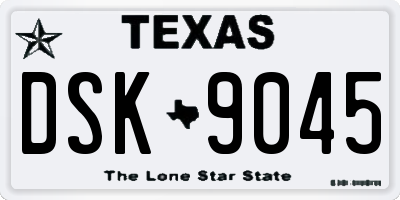 TX license plate DSK9045