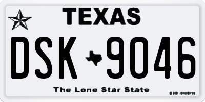 TX license plate DSK9046