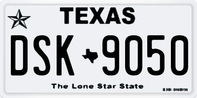 TX license plate DSK9050