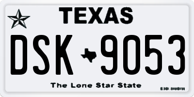 TX license plate DSK9053