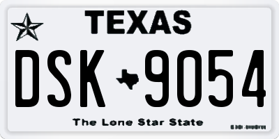 TX license plate DSK9054