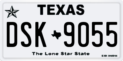 TX license plate DSK9055