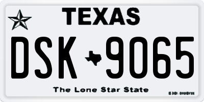 TX license plate DSK9065