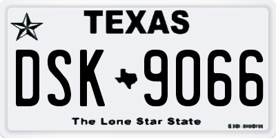 TX license plate DSK9066