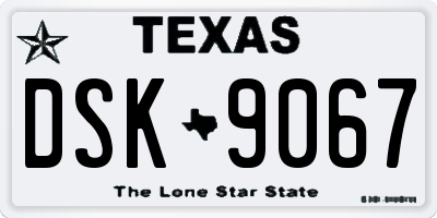 TX license plate DSK9067