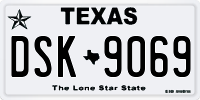 TX license plate DSK9069