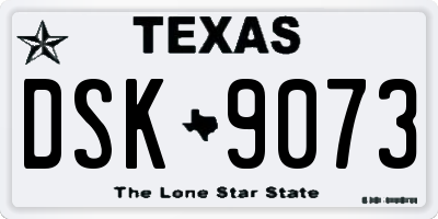 TX license plate DSK9073