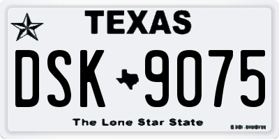 TX license plate DSK9075