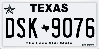 TX license plate DSK9076