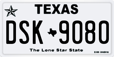 TX license plate DSK9080