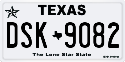 TX license plate DSK9082