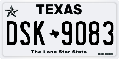 TX license plate DSK9083