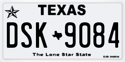 TX license plate DSK9084