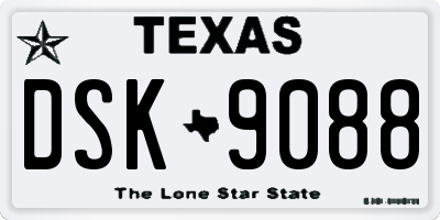 TX license plate DSK9088