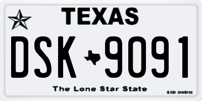 TX license plate DSK9091