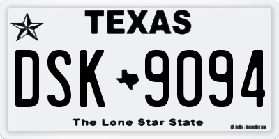 TX license plate DSK9094