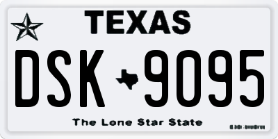 TX license plate DSK9095