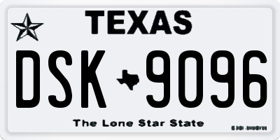 TX license plate DSK9096