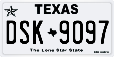 TX license plate DSK9097