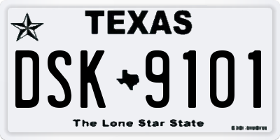 TX license plate DSK9101