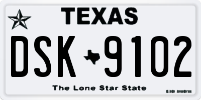 TX license plate DSK9102