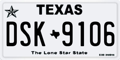 TX license plate DSK9106