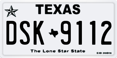 TX license plate DSK9112