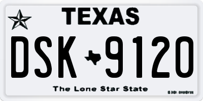 TX license plate DSK9120