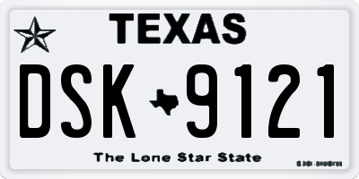 TX license plate DSK9121