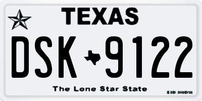 TX license plate DSK9122