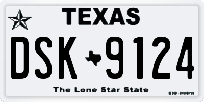 TX license plate DSK9124