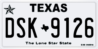 TX license plate DSK9126