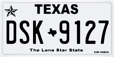 TX license plate DSK9127