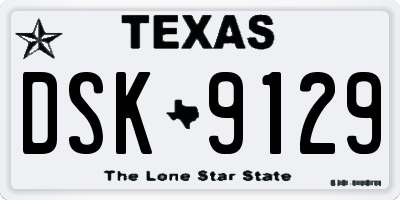 TX license plate DSK9129